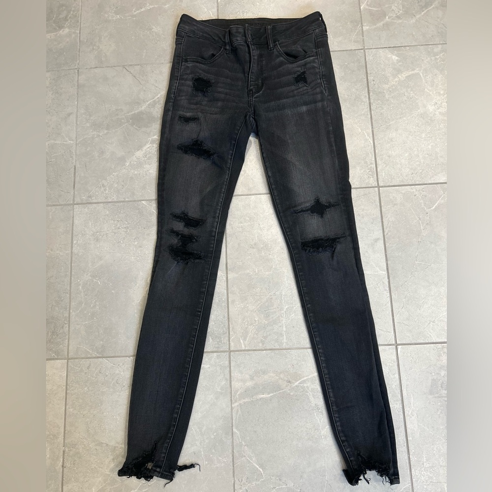 NWOT American Eagle Womens Black Denim Jeggings - NE(X)T Level Stretch
